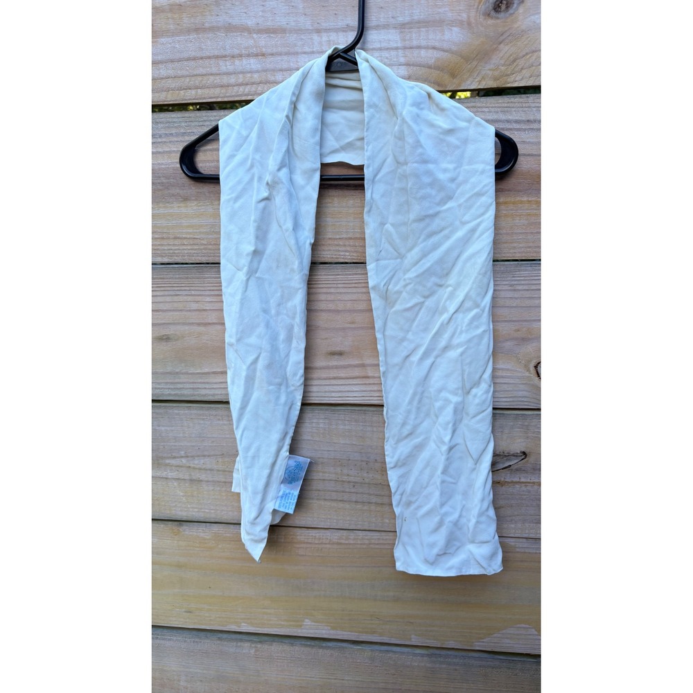 WinterSilks Cream Ivory 100% Pure Silk Rectangular Scarf Lightweight 55 Inch